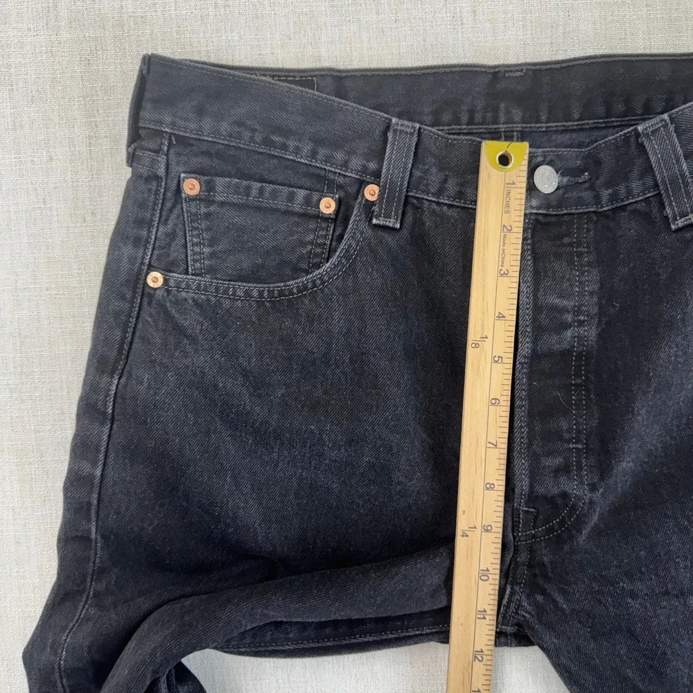 Levi's 501‎ Original Fit Black Jeans Men's 36x32 Button Fly 100% Cotton
